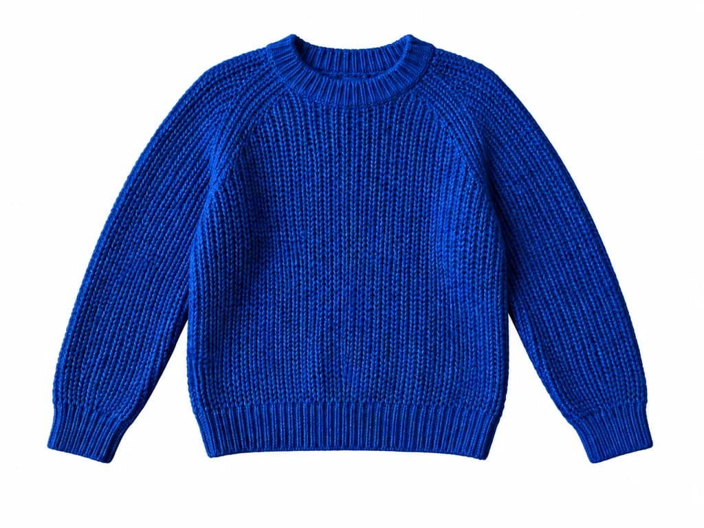 The same blue sweater with its wooden background removed
